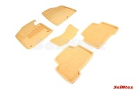SEINTEX Ворсовые 3D коврики HYUNDAI SANTA FE III 2012-2018 бежевые (комплект) 84117