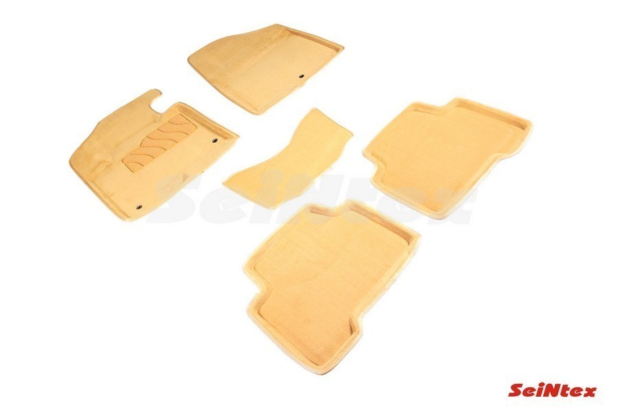 SEINTEX Ворсовые 3D коврики HYUNDAI SANTA FE III 2012-2018 бежевые (комплект) 84117