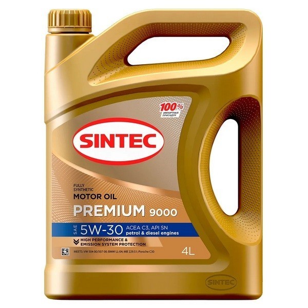 Масло моторное SINTEC PREMIUM 9000 5W-30 С3 (АКЦИЯ 4л + 1л) 600229