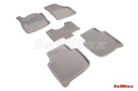 Ворсовые коврики 3D SKODA KODIAQ 2016- 5 мест серые (комплект) SEINTEX 93872