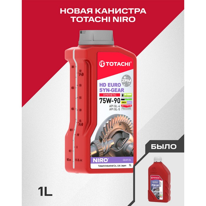 Масло трансмиссионное TOTACHI NIRO HD EURO SYN-GEAR 75W-90 GL-4/GL-5 (1л) 63601