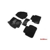 Ворсовые 3D коврики NISSAN TIIDA 2007-2015 (Черные) комплект SEINTEX 71696