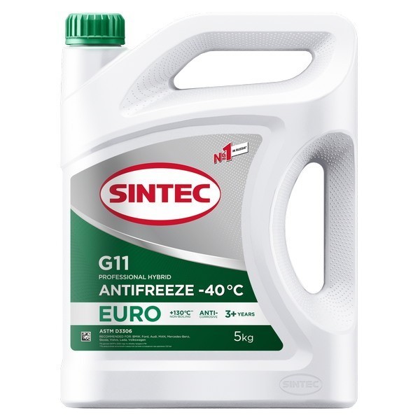 Антифриз A-40 Sintec Euro G11 (зелёный) (АКЦИЯ 5кг по цене 4кг) 990580