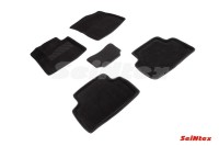 Ворсовые коврики 3D KIA Sorento IV 5 seats 2020-н.в. черные (комплект) 95066 SEINTEX
