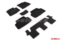 Ворсовые коврики 3D для KIA Sorento IV 7 seats 2020-н.в. черные (комплект) 95069 SEINTEX