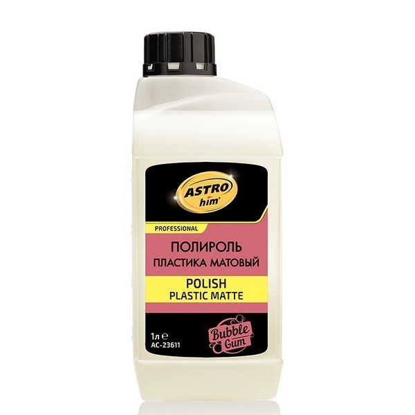 AC-23611 ASTROhim Полироль пластика матовый, Бабл гам 1000 мл