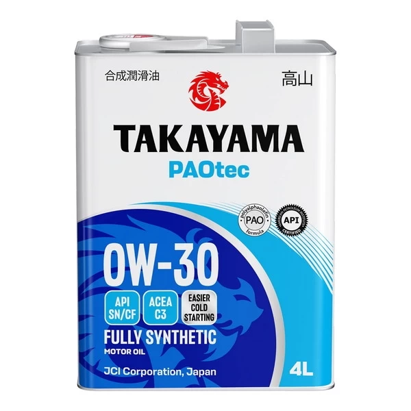 Масло моторное 0W-30 TAKAYAMA PAOtec C3 SN/CF (4л) 6056055