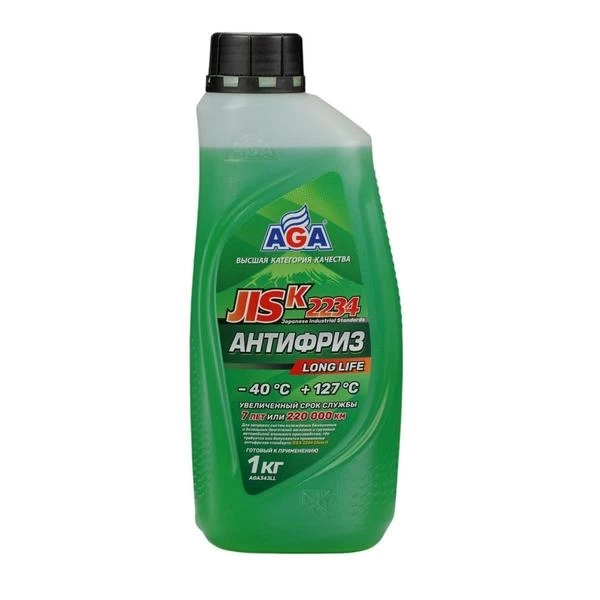 AGA343LL Антифриз AGA -40С JIS K 2234 (1кг) (готовый, зеленый)