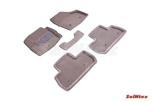 Ворсовые коврики 3D Land Rover Freelander II 2006-2014 серые (комплект) 84727 SEINTEX