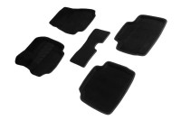 Ворсовые коврики 3D для LADA NIVA 2121 (4x4) 2019- черные (комплект) 94863 SEINTEX