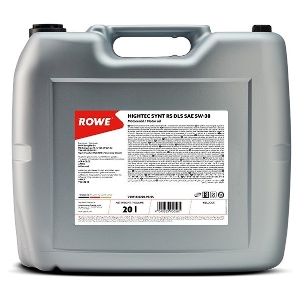 Масло моторное ROWE HIGHTEC SYNT RS DLS SAE 5W-30, С2/C3 20л