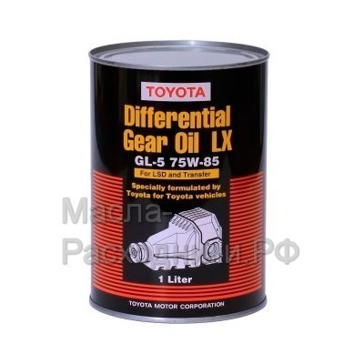 TOYOTA Масло трансмиссионное DIFFERENTIAL GEAR OIL LX GL-5 75W-85 FOR LSD (1л) 0888502606