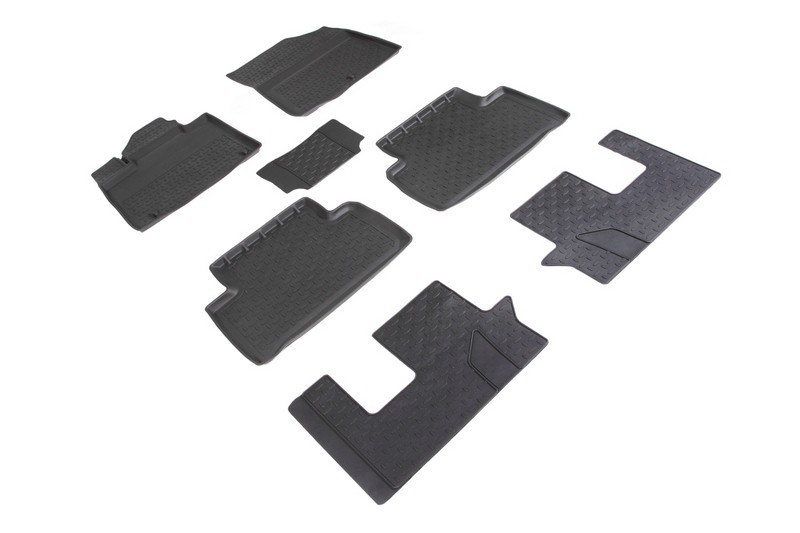 Резиновые коврики с высоким бортом для KIA Sorento IV 2020-н.в. (комплект) 95383 SEINTEX