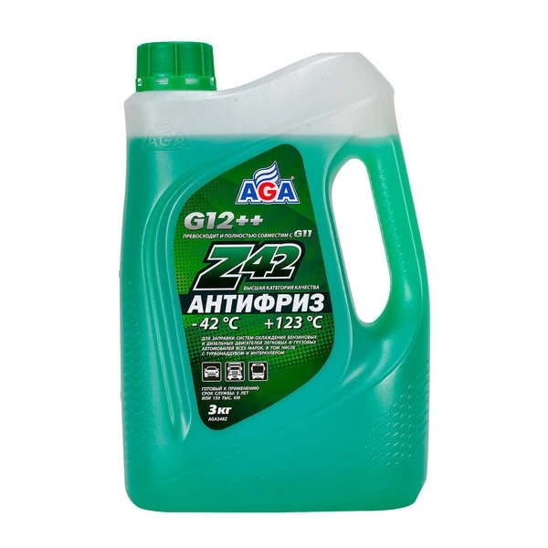AGA348Z Антифриз AGA-Z42 (3кг) (готовый, зеленый -42С)