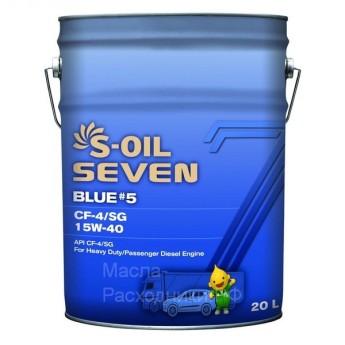 Масло моторное S-oil SEVEN BLUE5 CH-4/SJ 15W-40 (20л) E107933 DRAGON