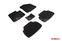 Ворсовые коврики 3D Hyundai Santa Fe IV (5 мест) черные (комплект) 94733 SEINTEX