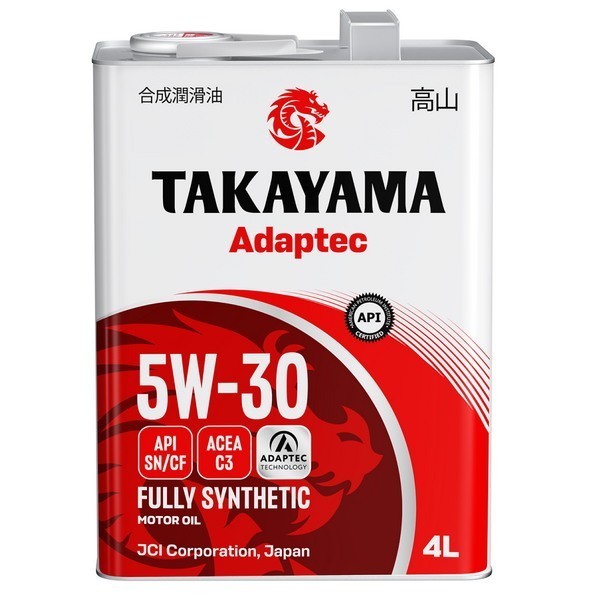 Масло моторное TAKAYAMA Adaptec 5W-30 C3 SN/CF (АКЦИЯ 4л+1л) 102040