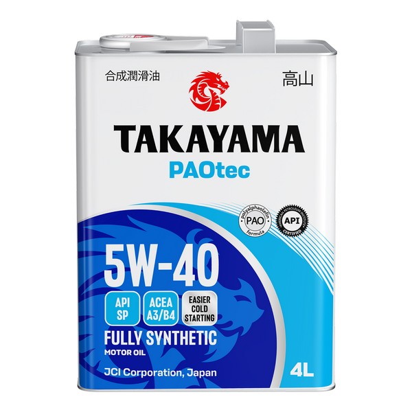 Масло моторное 5W-40 TAKAYAMA PAOtec A3/B4 SP (4л) 6056060