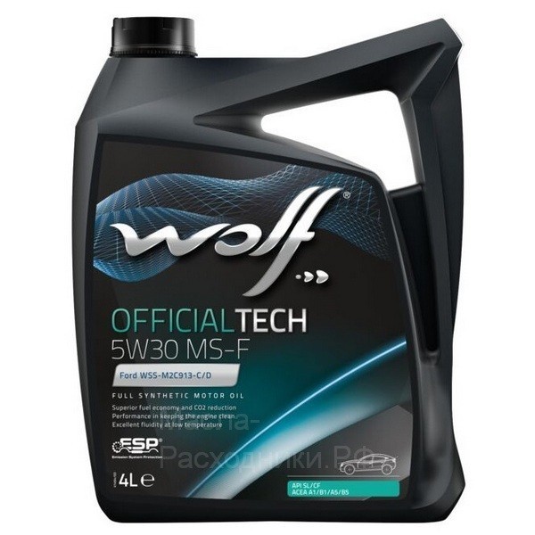 WOLF OFFICIALTECH 5W-30 MS-F A5/B5 SL/CF Масло моторное (4л) 8308710