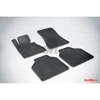 Коврики резиновые с рисунком "Сетка" BMW 7 Ser E-66L 2001-2008 (комплект) SEINTEX 00982