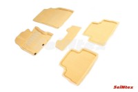SEINTEX Ворсовые 3D коврики NISSAN QASHQAI II 2014-2016 бежевые (комплект) 85872