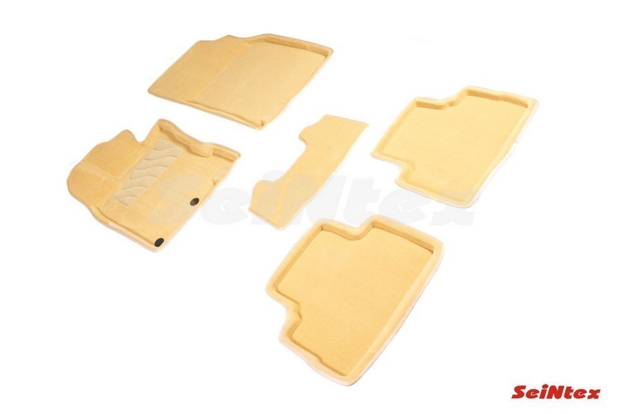 SEINTEX Ворсовые 3D коврики NISSAN QASHQAI II 2014-2016 бежевые (комплект) 85872